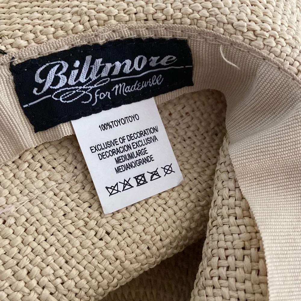 Biltmore for Madewell Wide Rim Rick Rack Straw Sun Hat M/L